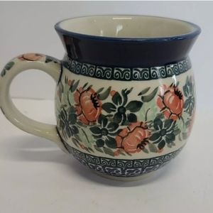Large Unikat Bubble coffee mug artistic floral